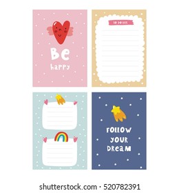 Cute planner, cards and notebook design