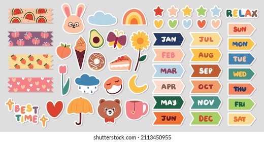 cute planner sticker for student, diary