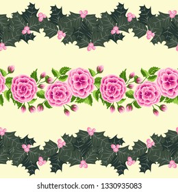 Cute plant border. Floral piece of garment print. Flower design for wallpapers, print, gift wrap and scrapbooking.