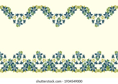 Cute plant border. Floral piece of garment print. Flower design for wallpapers, print, gift wrap and scrapbooking.