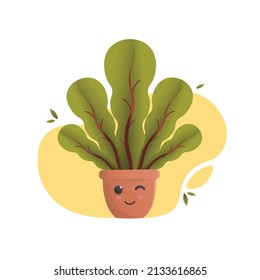 Cute plant illustration, vector illustration, cute pot, plant, indoor plants,