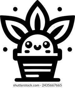 Cute Plant Logo cartoon Style