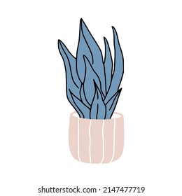 Cute plant in modern pot for scandi interior. Great for web design, instructions, cards and apps.
