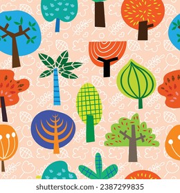 cute  plant patterns for printing, textiles, backgrounds and gift paper