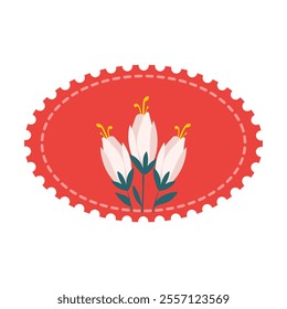 Cute Plant Postage Stamp Vector Illustration - 17