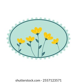 Cute Plant Postage Stamp Vector Illustration - 07