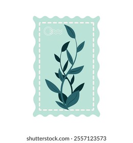 Cute Plant Postage Stamp Vector Illustration - 12