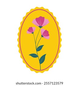 Cute Plant Postage Stamp Vector Illustration - 01