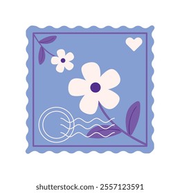 Cute Plant Postage Stamp Vector Illustration - 04