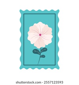 Cute Plant Postage Stamp Vector Illustration - 02