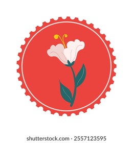 Cute Plant Postage Stamp Vector Illustration - 10