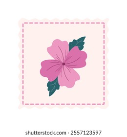 Cute Plant Postage Stamp Vector Illustration - 14