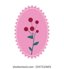 Cute Plant Postage Stamp Vector Illustration - 06