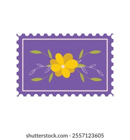 Cute Plant Postage Stamp Vector Illustration - 09