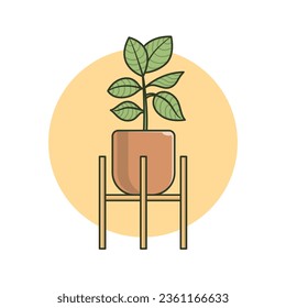 Planta Cuta En La Ilustración Del Icono Del Vector De Caricatura De La Caza. Vector Premium Aislado de Concepto de icono de objeto natural. Estilo de dibujo plano