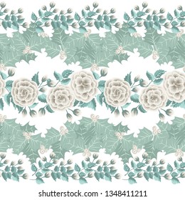 Cute plant shabby chic border. Floral piece of garment print. Flower design for wallpapers, print, gift wrap and scrapbooking.