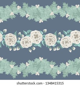 Cute plant shabby chic border. Floral piece of garment print. Flower design for wallpapers, print, gift wrap and scrapbooking.