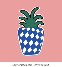 cute plant y2k sticker illustration