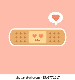 Cute plaster icon cartoon. Single medicine icon from the big medical, healthcare cartoon. Adhesive plaster icon cartoon. Single medicine icon from the big. 