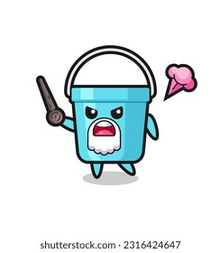 cute plastic bucket grandpa is getting angry , cute style design for t shirt, sticker, logo element