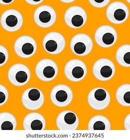 Cute plastic eyes vector cartoon seamless pattern background for wallpaper, wrapping, packing, and backdrop.