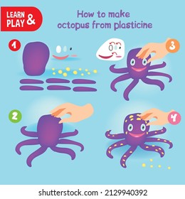Cute Plasticine Octopus Step Instruction for Kid