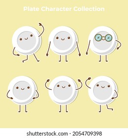 vector de colección de caracteres de placa