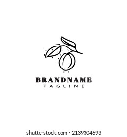 placa linda con hojas icono de plantilla de logotipo ilustración vectorial moderna