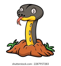 Cute platinum titanium reticulated python cartoon