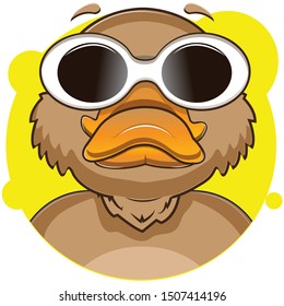 cute platypus avatar with yellow background