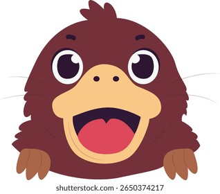 Bonito Platypus Desenho animado Animal mão desenhada