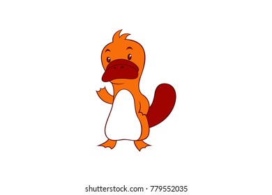 Cute Platypus Cartoon Character Design