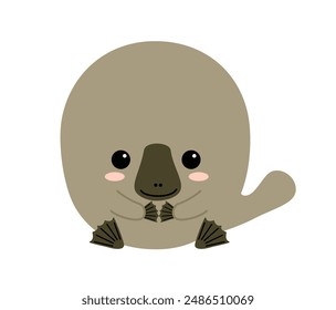 Cute Platypus Character Clipart for Infants