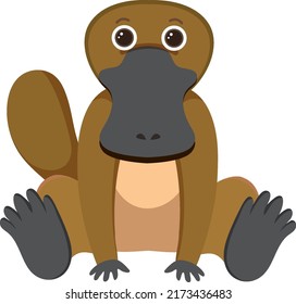 Cute platypus in flat style isolated illustration
