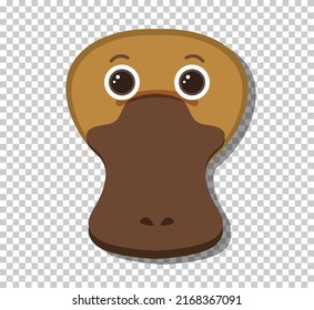 Cute platypus head in flat cartoon style illustration