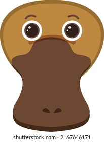 Cute platypus head in flat style illustration