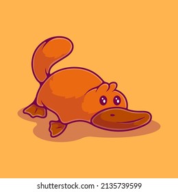 cute platypus illustration suitable for mascot sticker and t-shirt design