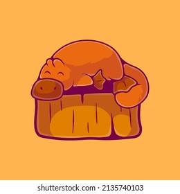 cute platypus illustration suitable for mascot sticker and t-shirt design