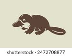 Cute platypus. Logo, Icon. Vector illustration. Simple, modern design	