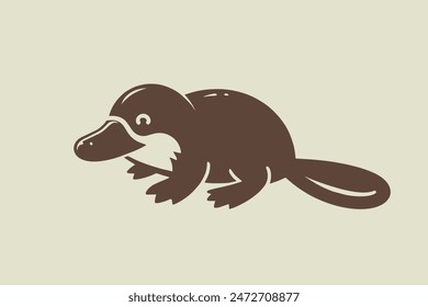 Cute platypus. Logo, Icon. Vector illustration. Simple, modern design	