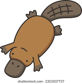 cute platypus vector illustration on white background