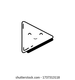 Cute Play Button Icon Vector