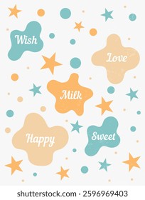 Cute Playful Abstract Words Pattern