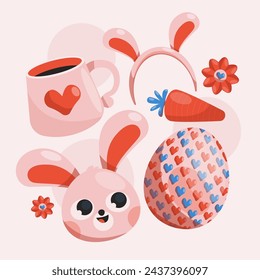 Cute Playful Easter Egg Vetor Set By Agathhis Dammara