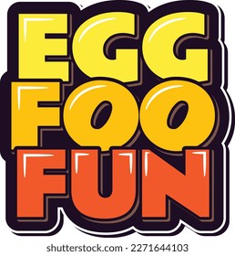 A cute and playful lettering design that showcases the beloved Chinese dish, egg foo young. Perfect for a family-friendly Chinese restaurant or a cozy brunch spot.