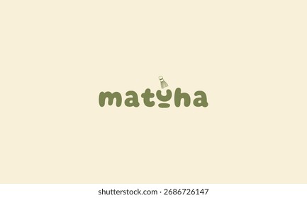Lindo y juguetón logo matcha