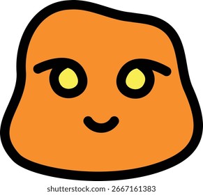 um rosto laranja bonito e brincalhão