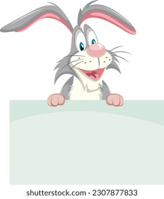 Cute playful rabbit cartoon character illustration