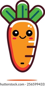 Cute and playful stock illustration of a carrot mascot