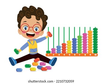 cute playing with bead abacus